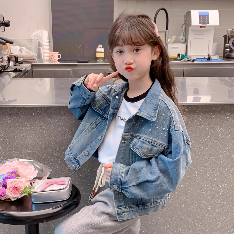 女童春秋款牛仔外套2025新款春装儿童短上衣洋气小女孩秋季衣服潮