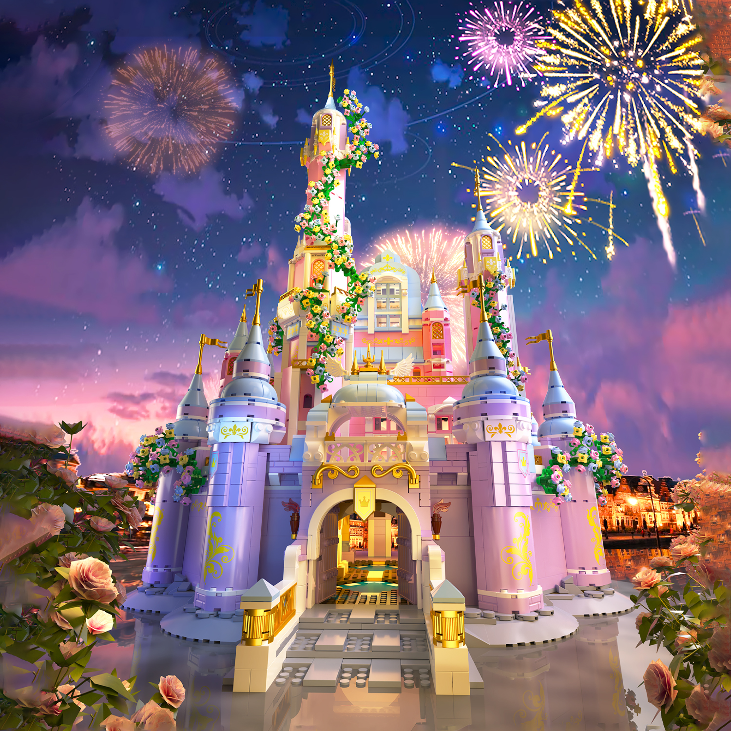 哲高积木mini颗粒建筑梦幻城堡积木拼搭女孩生日礼物情人节礼物