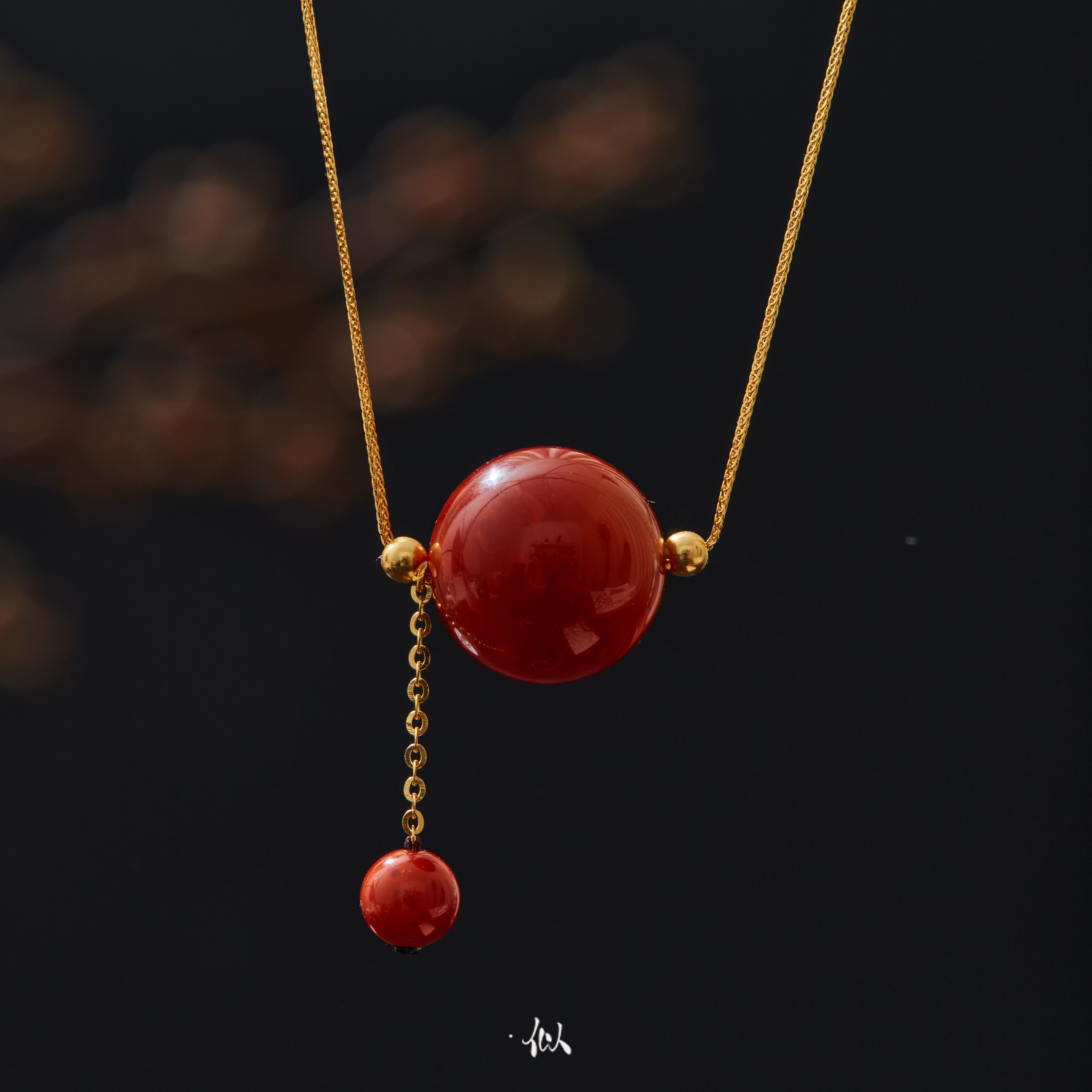 【红盈】·似梓珠宝· 18K南红单珠吊坠 XYGD212135-E