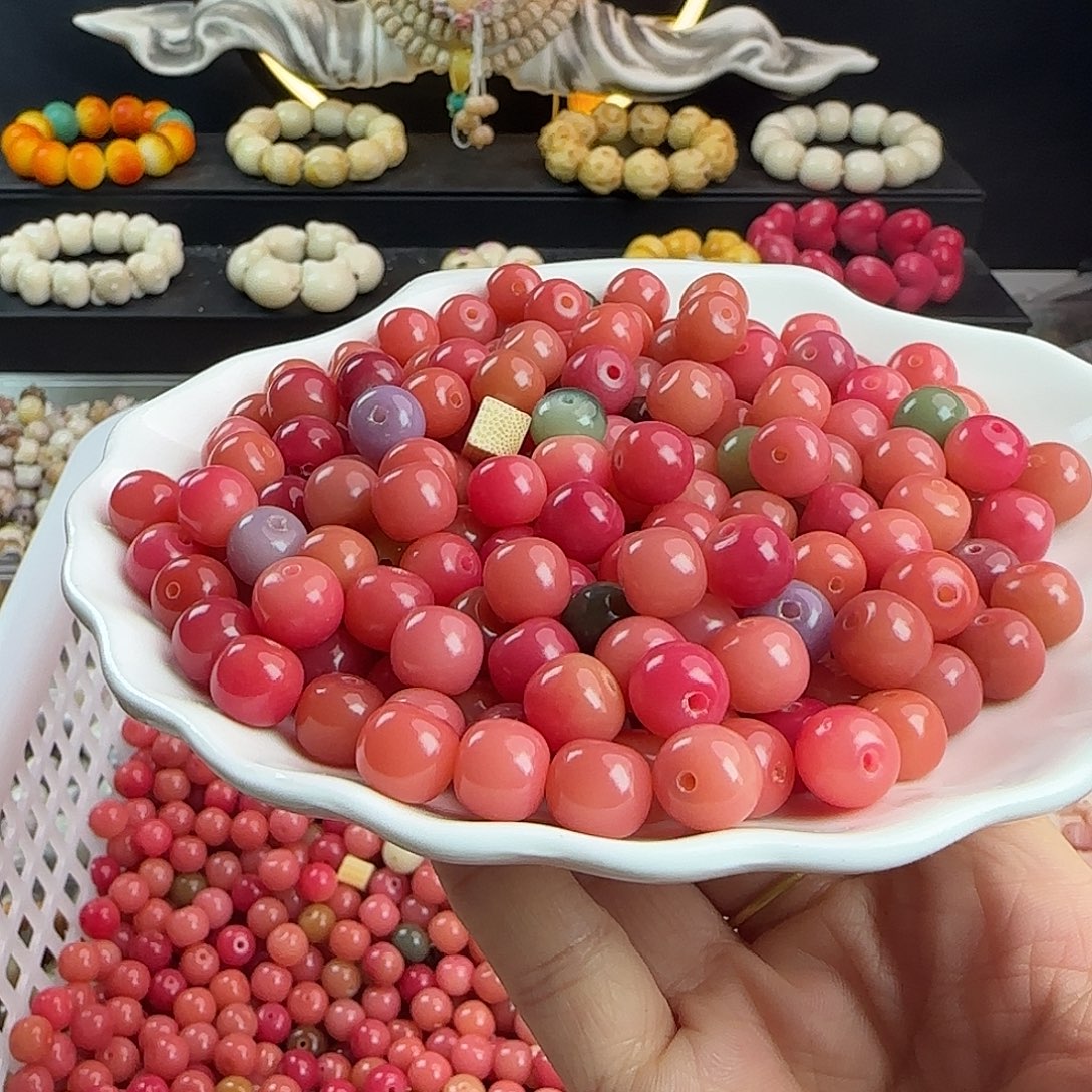 菩提根/象牙果手串微瑕卡10樱桃酪苹果珠1000颗