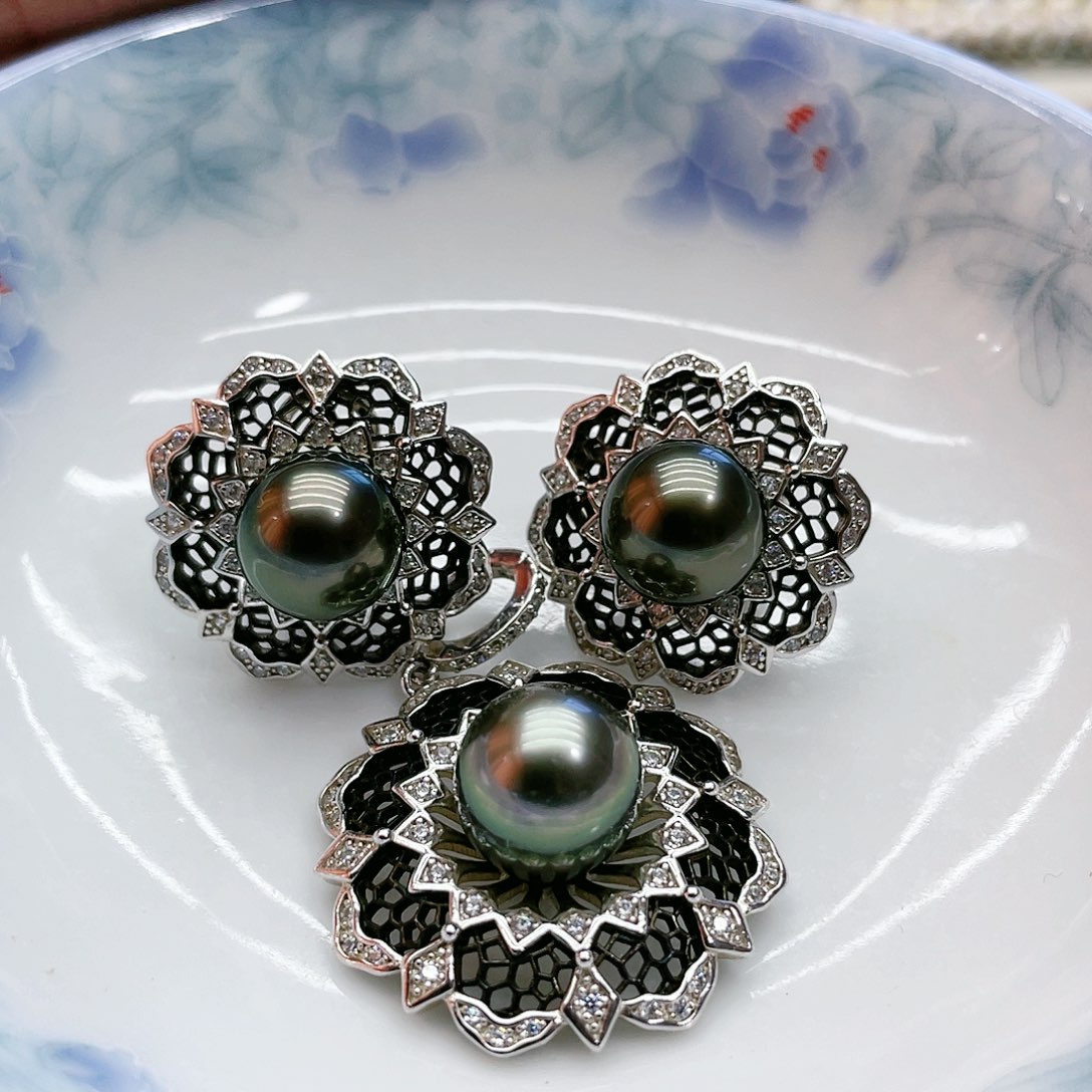 海水珍珠颈饰银S925镶嵌