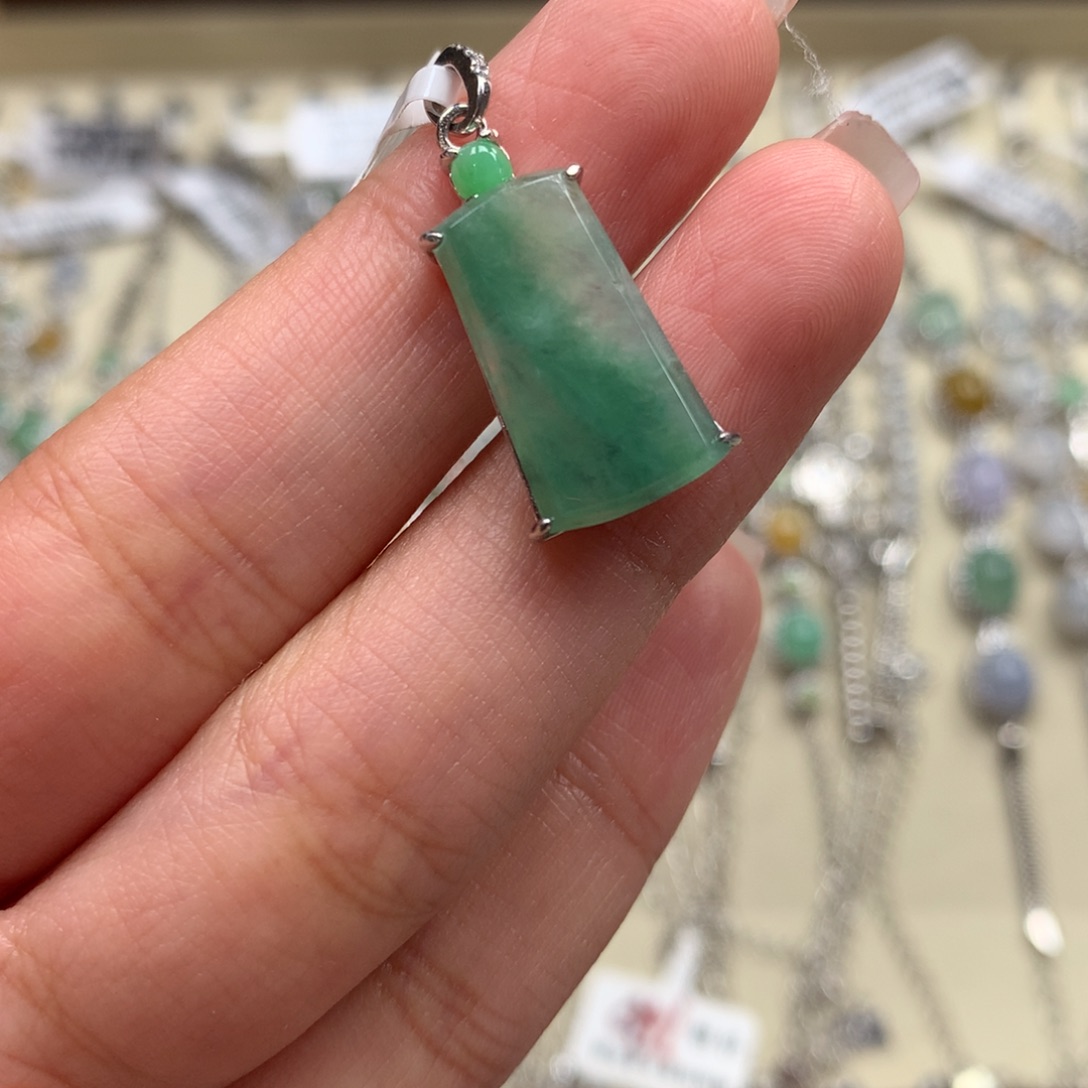 翡翠银S925镶嵌戒指戒指