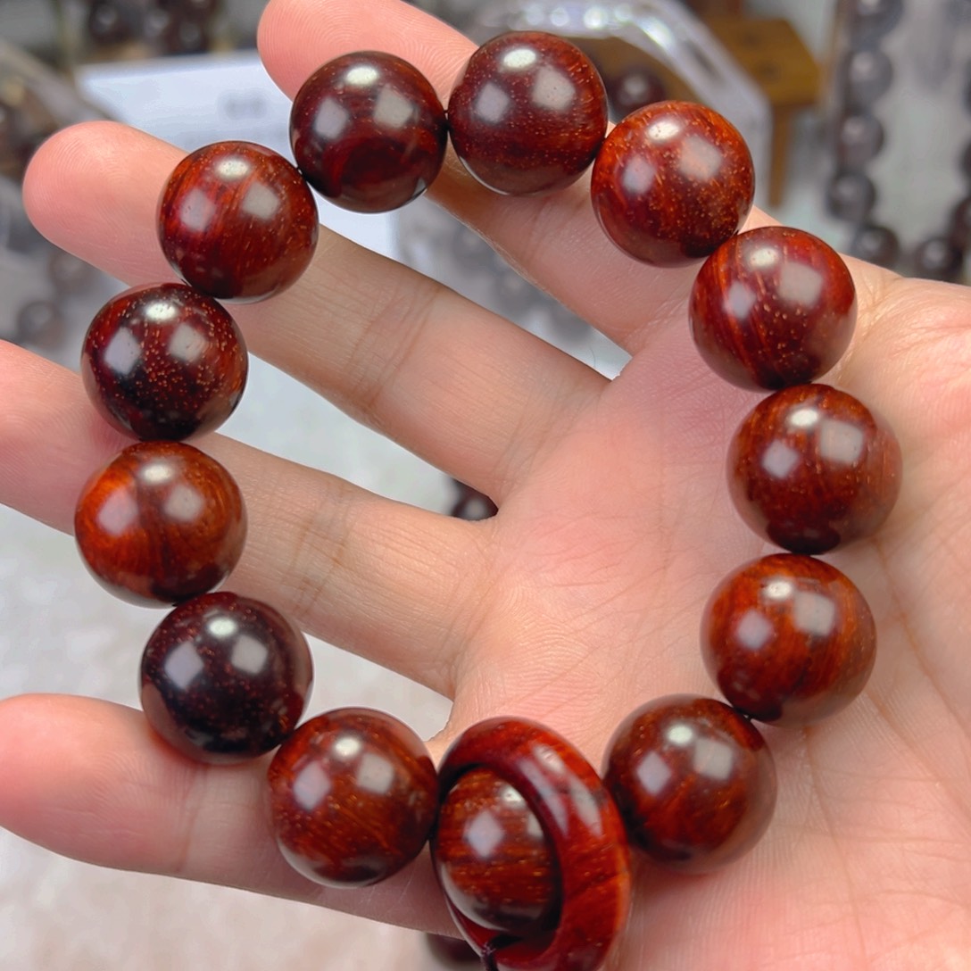 小叶紫檀手串/手链原汁原味1.8高油高密金星