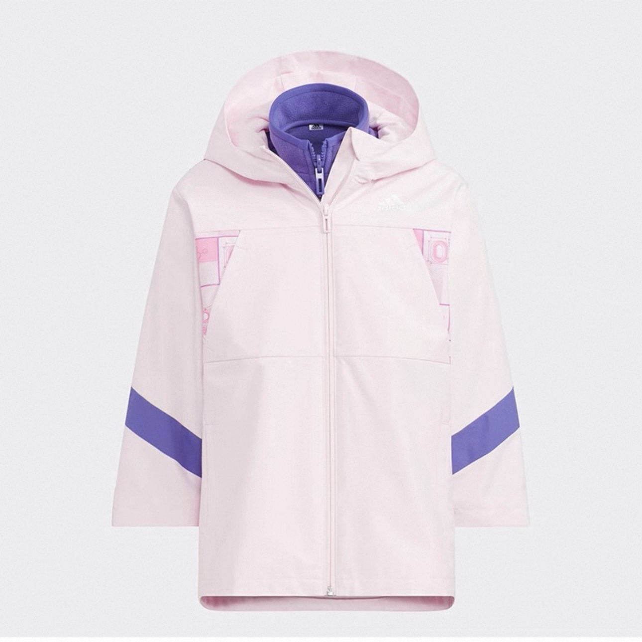 Adidas/阿迪达斯小童二合一运动连帽夹克外套HZ2226