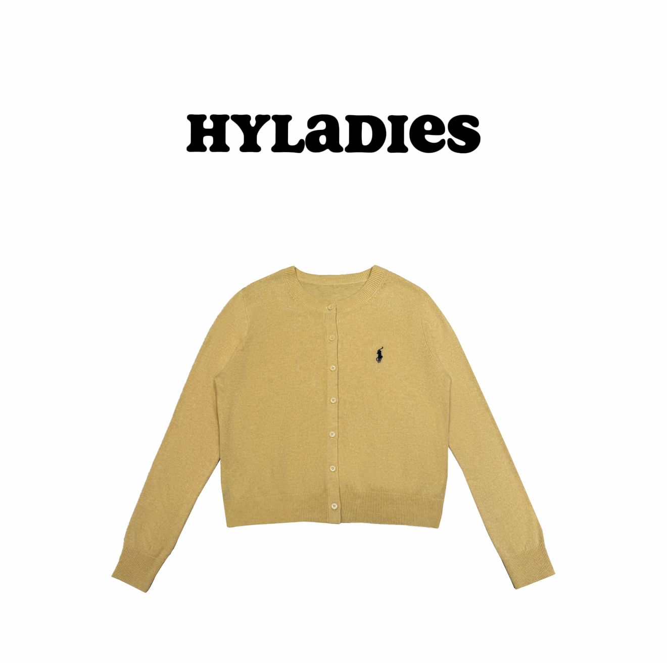 HYLADIESWEAR  『羊毛刺绣』百搭时尚圆领宽松刺绣针织开衫毛衣