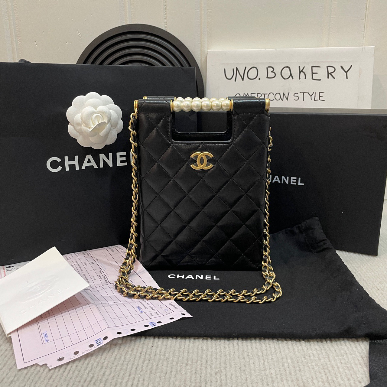 全新未使用 Chanel/香奈儿 25s珍珠手柄晚宴包