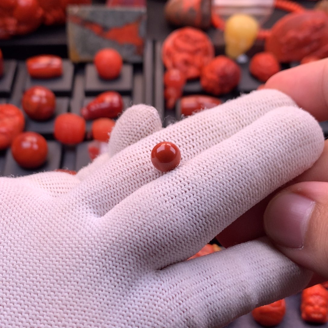 南红玛瑙未镶嵌【传仁】川料原矿满色满肉圆珠单珠8.3mm