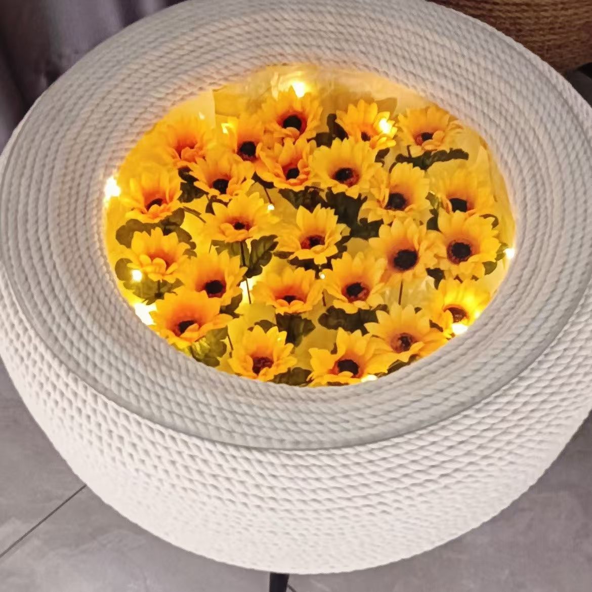仿真花向日葵轮胎茶几花