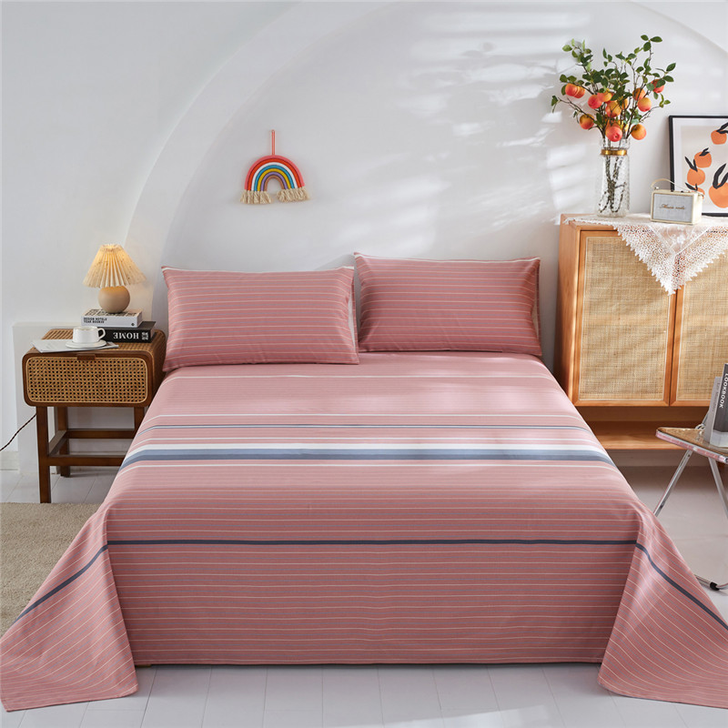 加厚全棉老粗布床单三件套亲肤简约印花斜纹床单多功能防滑三件套