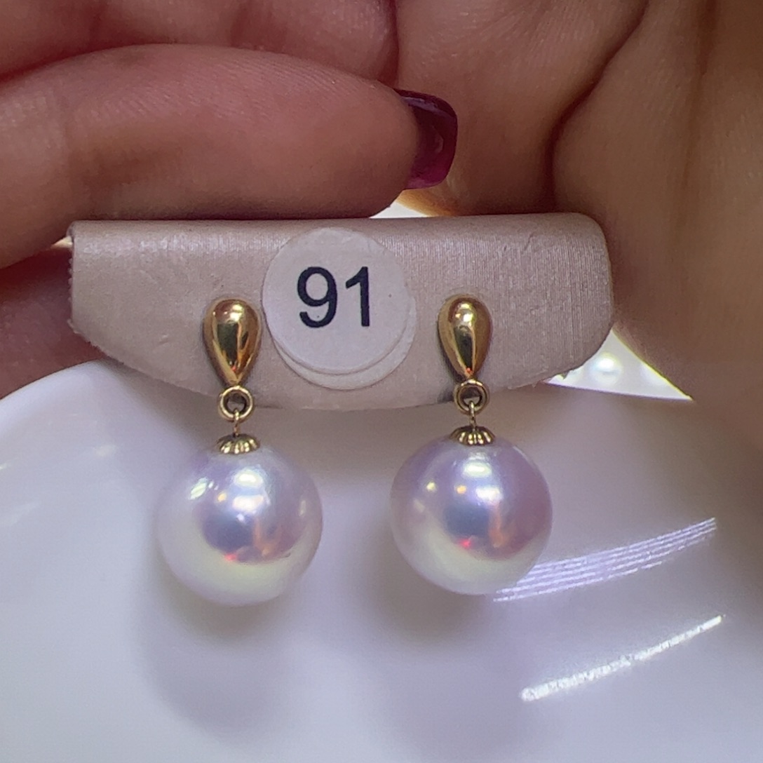 淡水珍珠耳饰18K金镶嵌