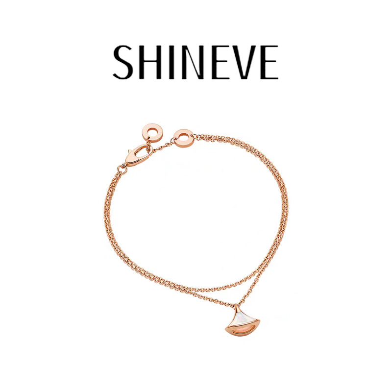 手链 镀K金 经典时尚手链白贝小扇子镀K金轻奢 白贝手链