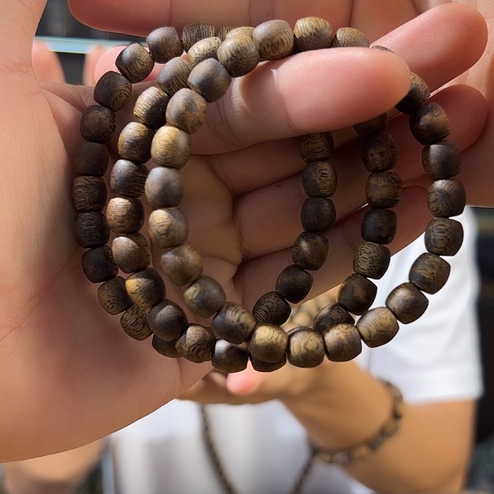 手串沉香张勺子8mm单圈鼓珠多样性发一条