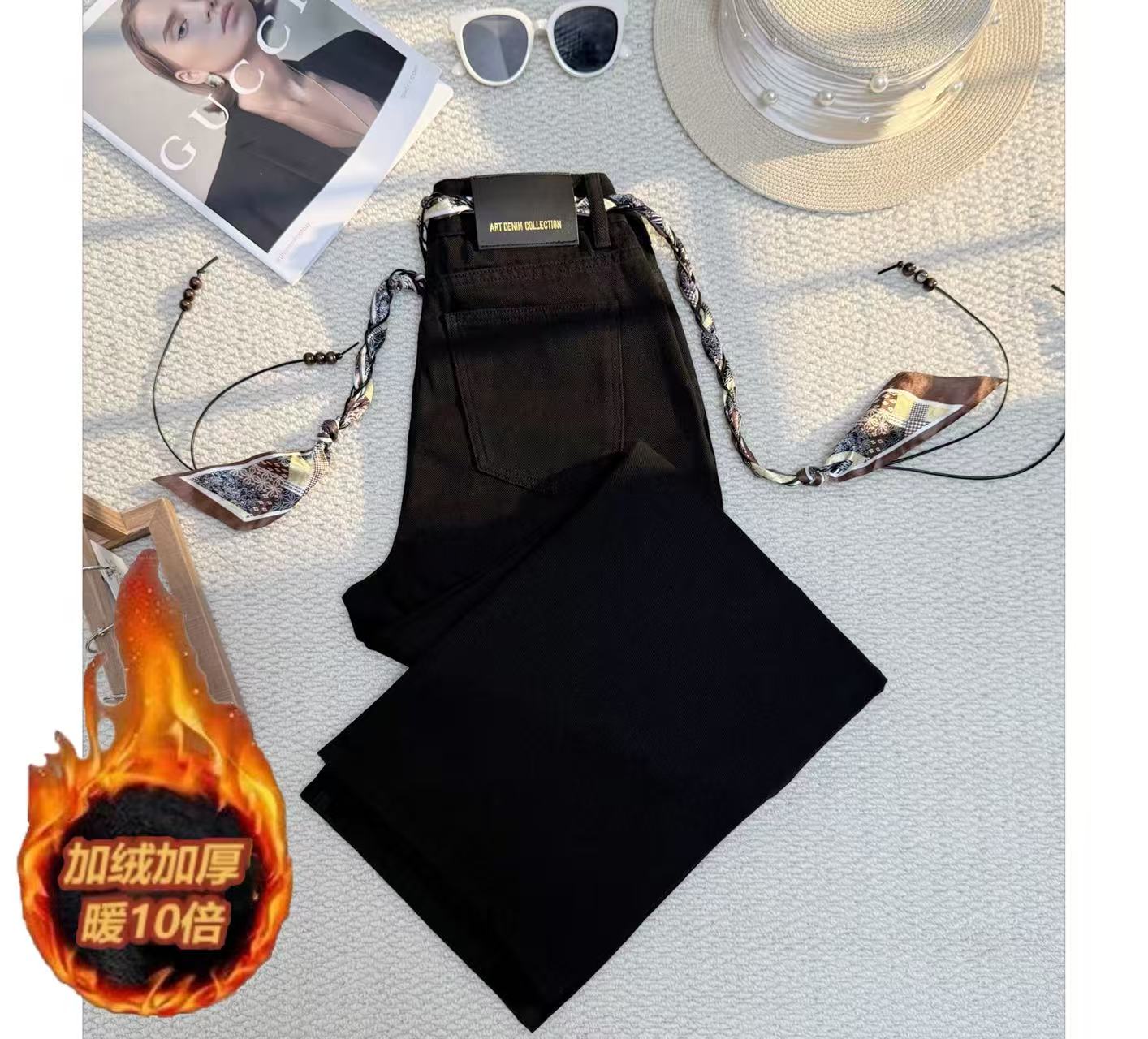 【加绒加厚】秋冬新爆款加绒窄版阔腿女裤2025小个子百搭高腰直筒裤