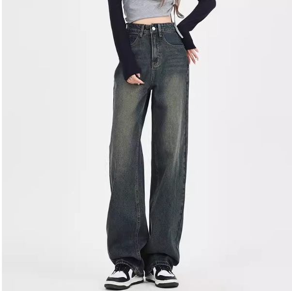 璇9-品退拉黑【孤品微瑕】春夏季牛仔裤工装裤喇叭裤阔腿裤弯刀