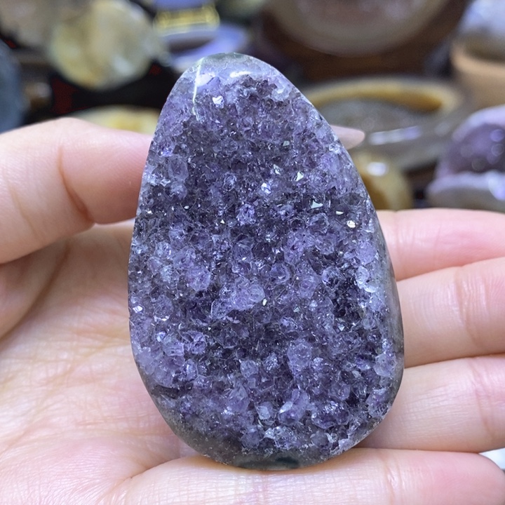 未镶嵌珠宝半成品紫晶紫晶蛋亮闪闪