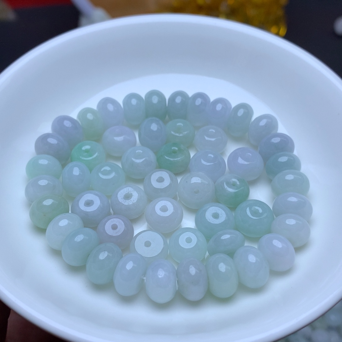 【闪购商品】翡翠手链未镶嵌卡6乘9冰鼓珠30个