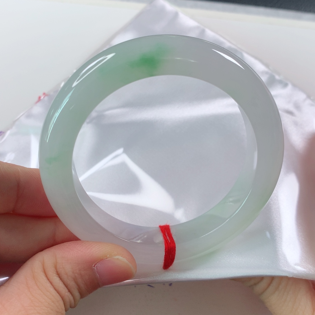 未镶嵌手镯翡翠泥鳅背冰飘阳绿花234