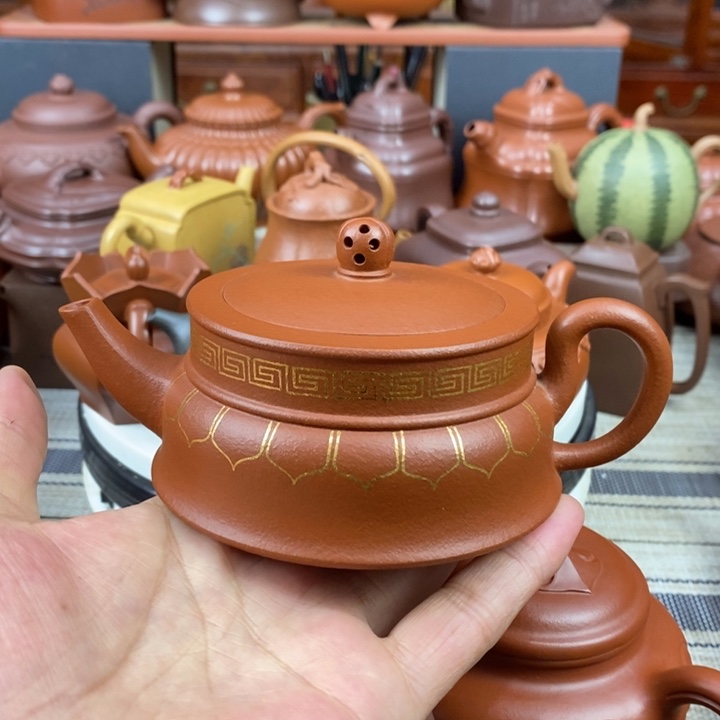 紫砂茶壶禅玉230cc原矿一厂老红土紫砂特价