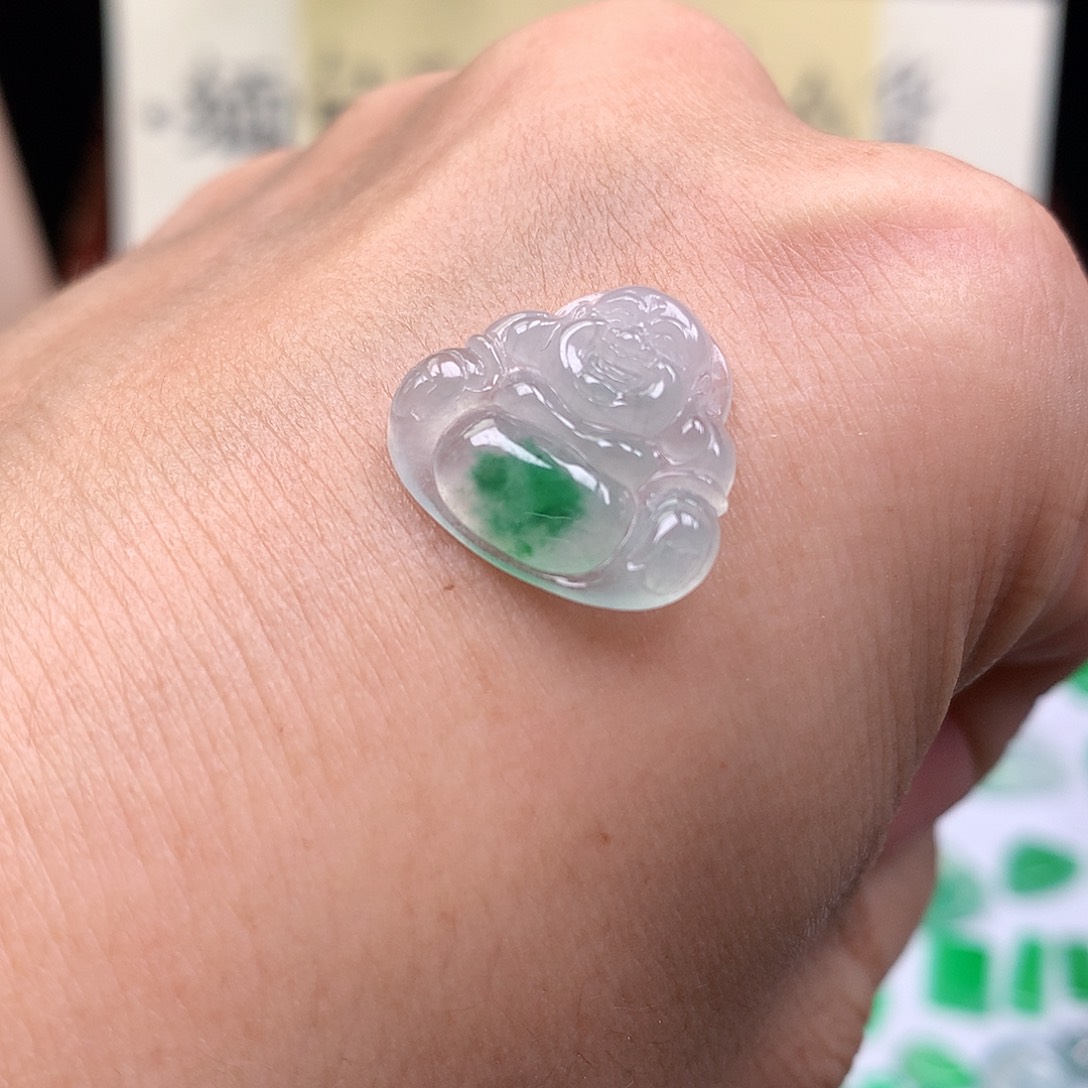 翡翠裸石缅甸天然A货翡翠冰种佛公