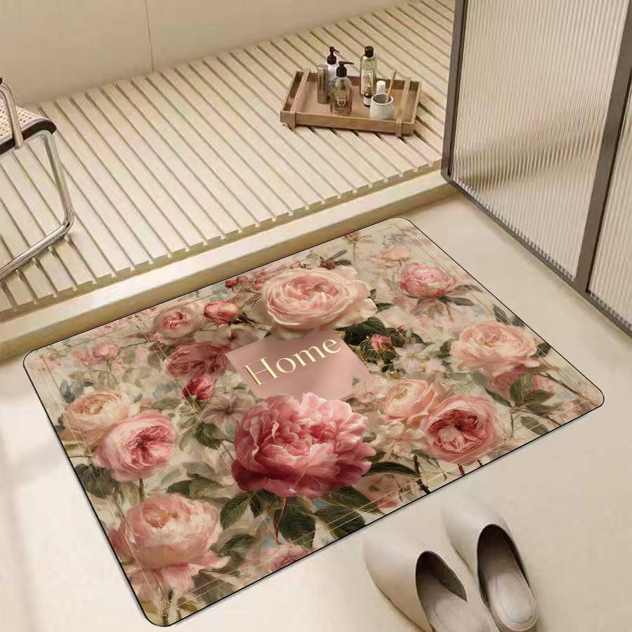 梦幻花园60*90cm硅藻泥门厅浴室厨房地垫桌面台面垫