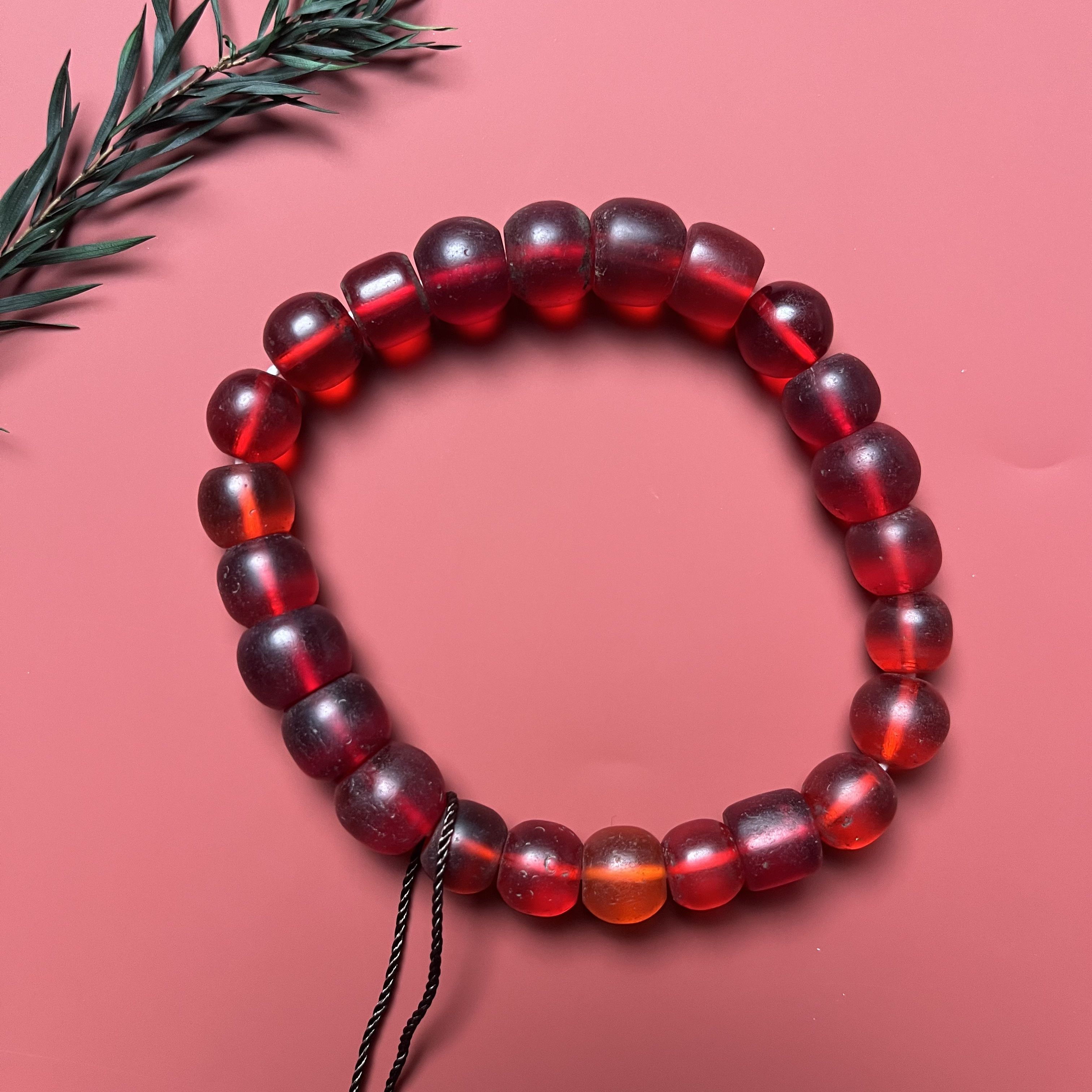 清代 红琉璃 手串（大） 9026