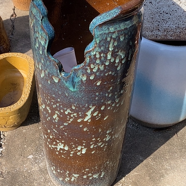 花盆紫砂口20高度51瑕疵处理