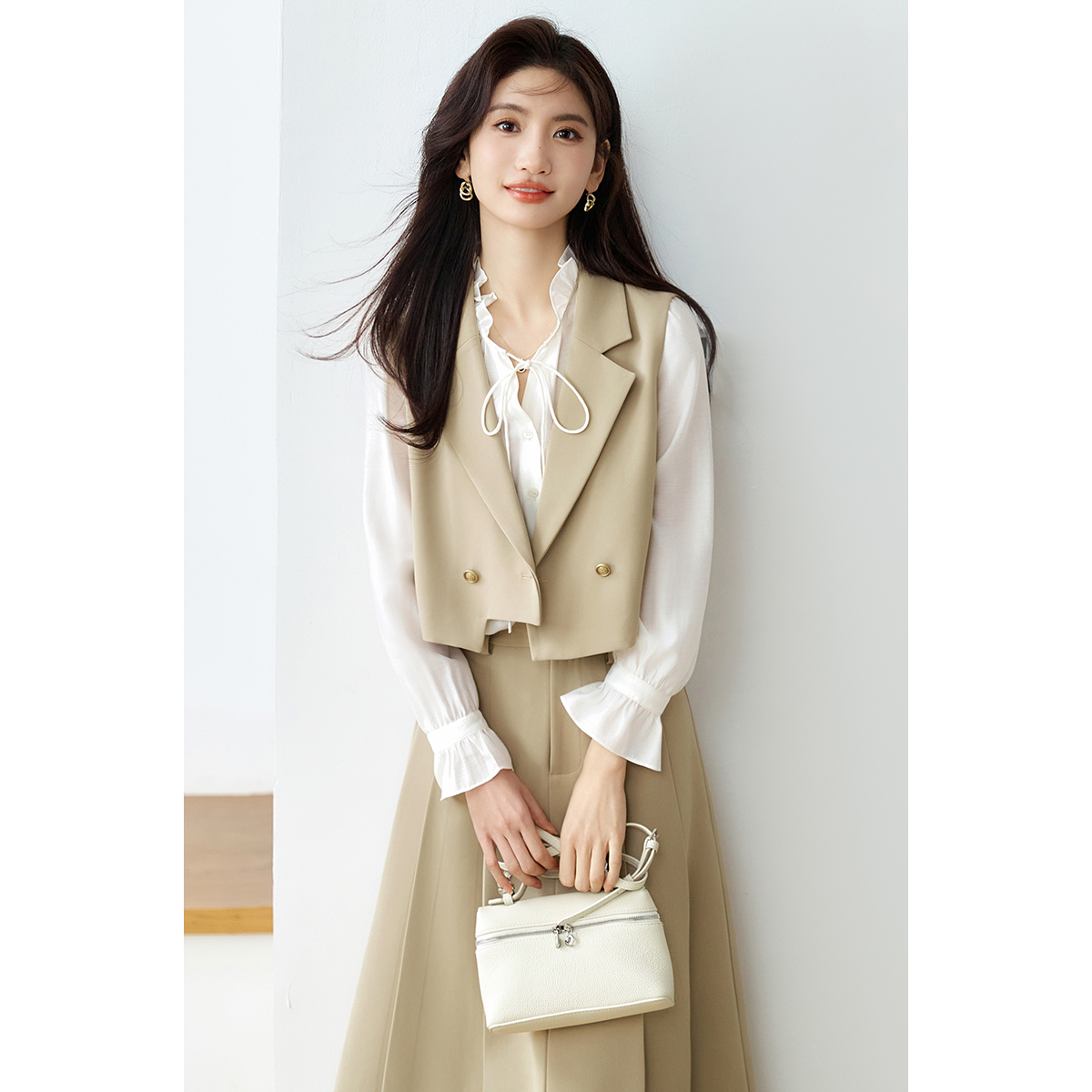 【粉丝专享】朗文斯汀高级感马甲衬衫两件套DTYG4101C21022