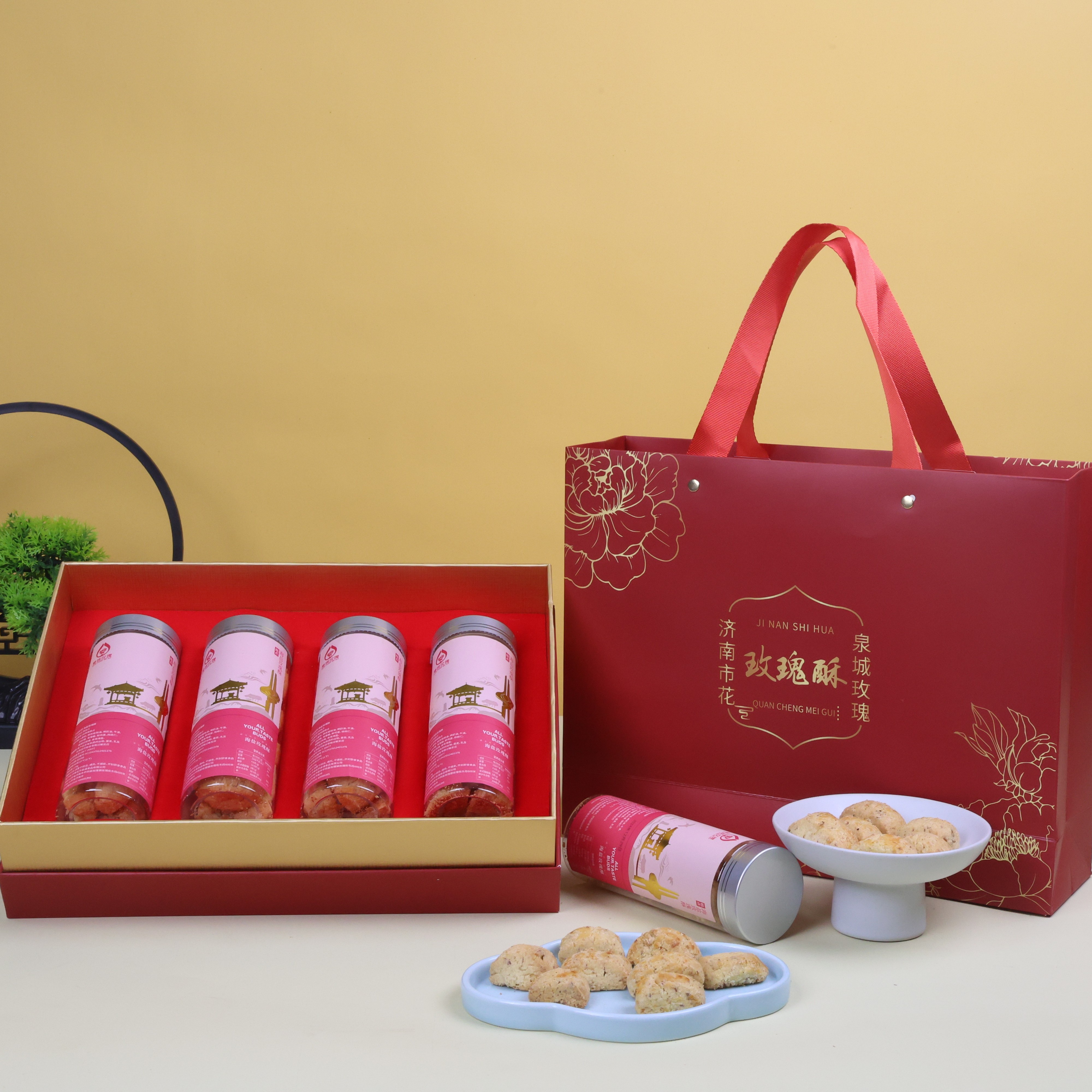 海盐玫瑰酥高端礼品礼盒济南特产零食糕点