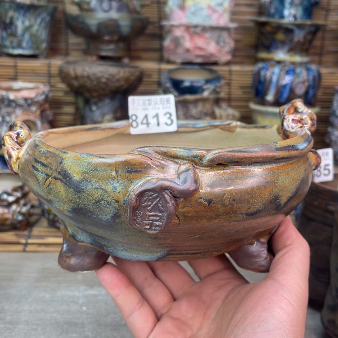 手工花盆默认瑕疵完美者勿拍