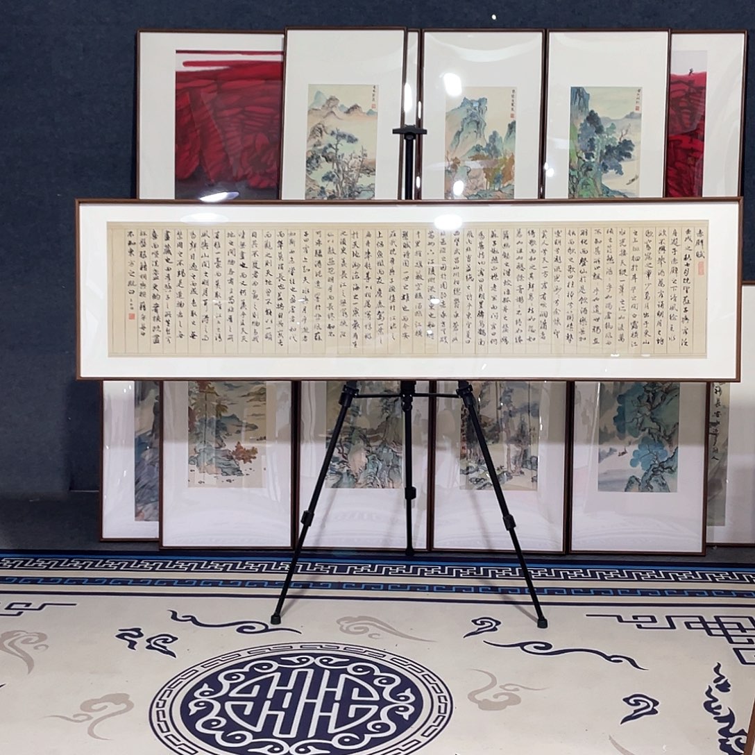 国画手绘画作品带框
