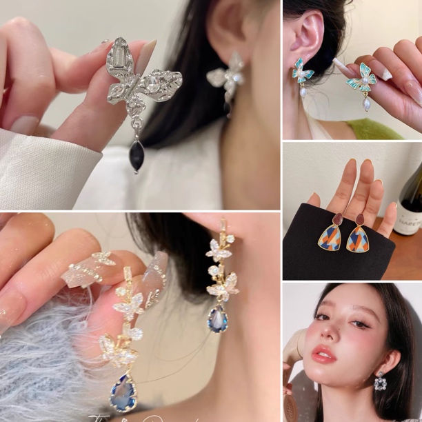 合金耳饰 饰品对对碰  韩系精致百搭耳钉耳环项链戒指