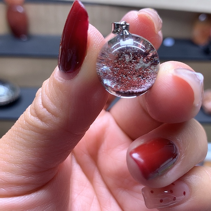 水晶水晶吊坠银S925镶嵌