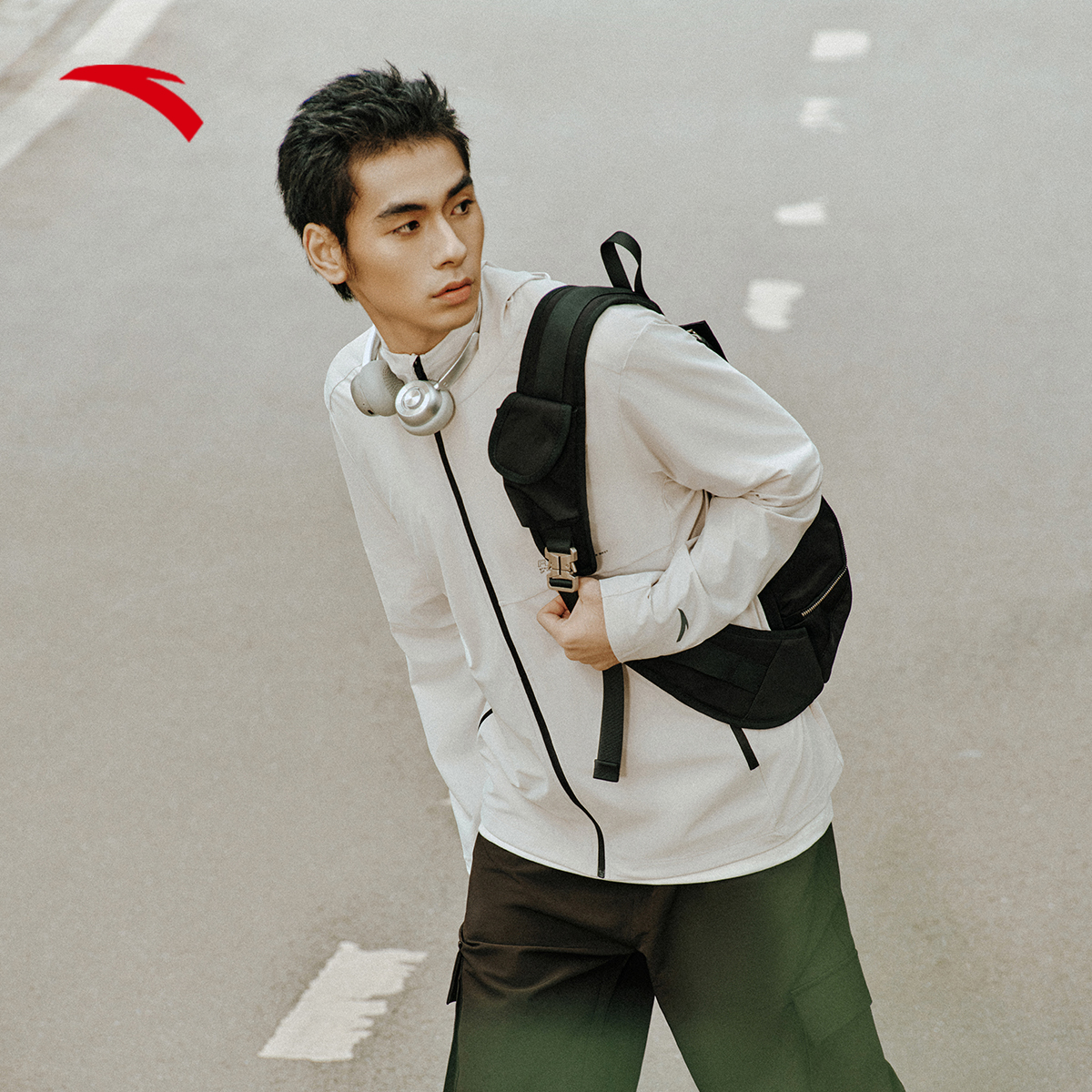 安踏针织外套男夏季新款UPF50+防晒衣透气户外薄款防晒衣宽松跑步