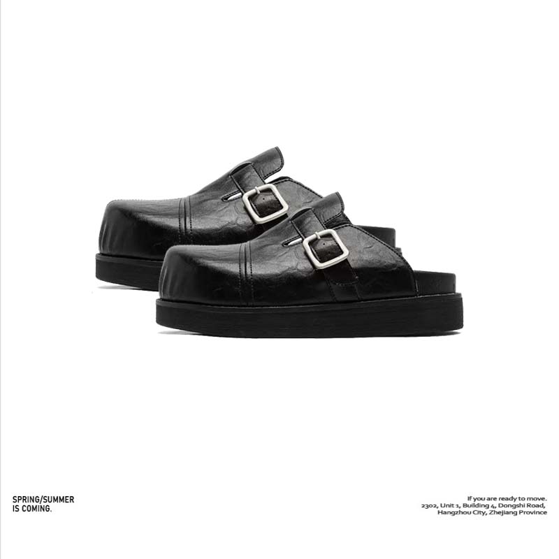 【线上商店】cleanfit圆头博肯鞋男女英伦厚底男鞋通勤中性风皮鞋夏