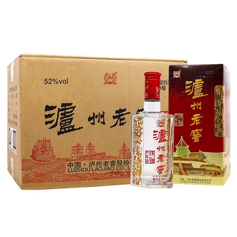 泸州老窖六年窖头曲纸盒装52度500ml*6瓶整箱浓香型白酒52度500ml