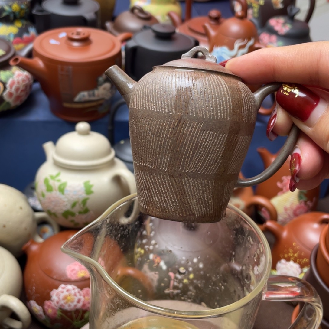 清***欢红泥茶杯紫砂主人杯100cc