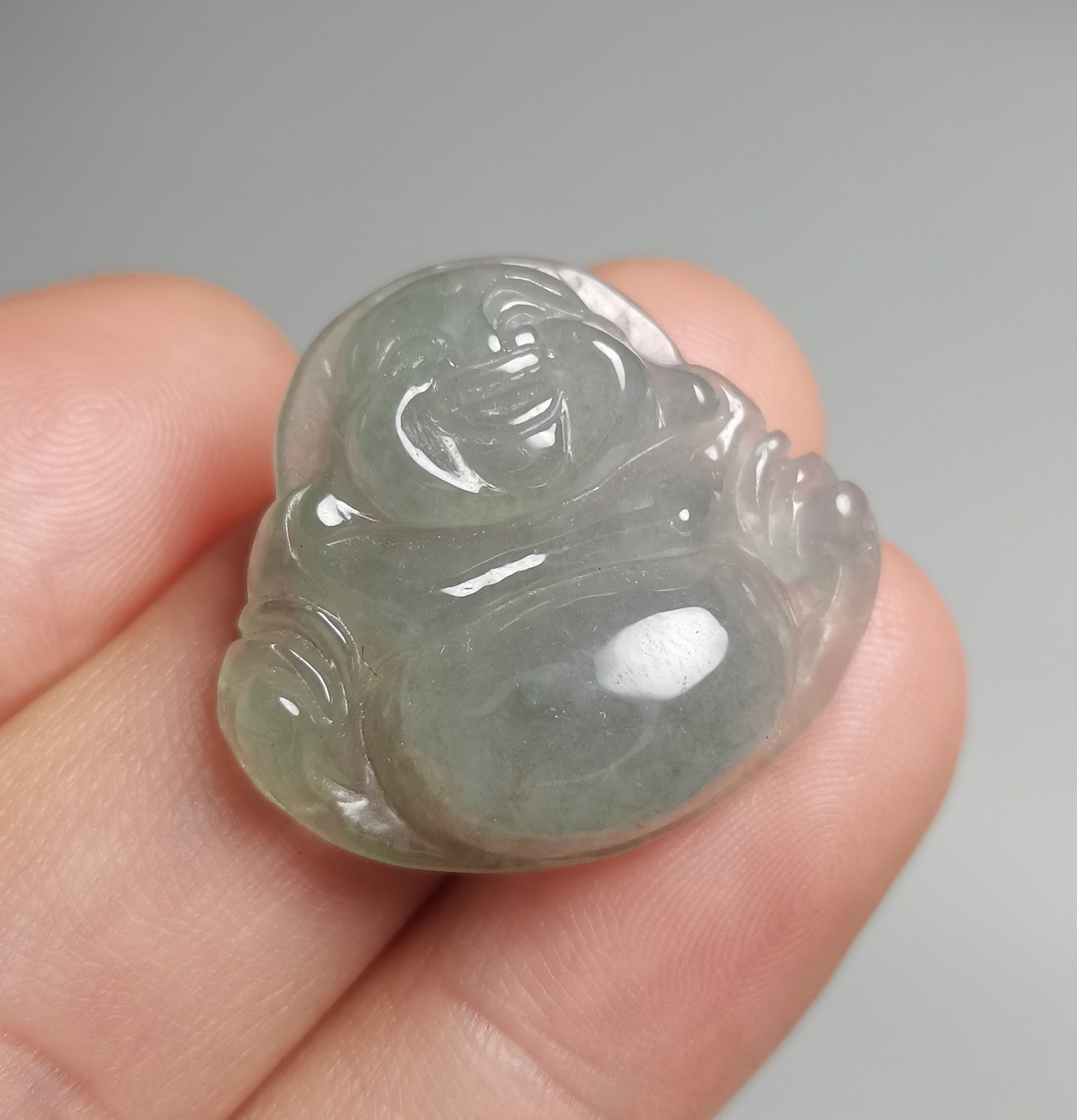 （49）冰透翡翠笑佛吊坠