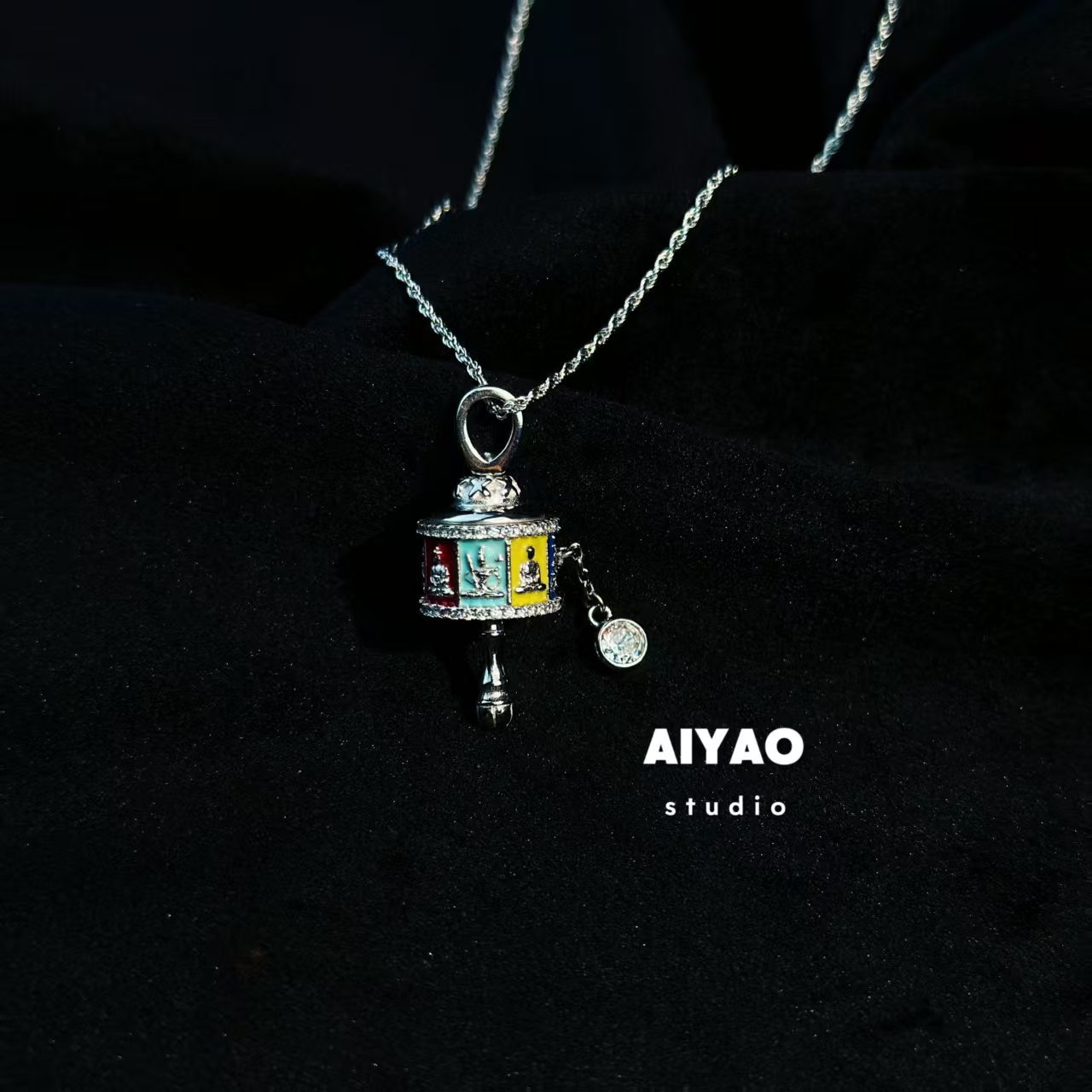 合金手链 【AIYAO】彩色转经筒项链