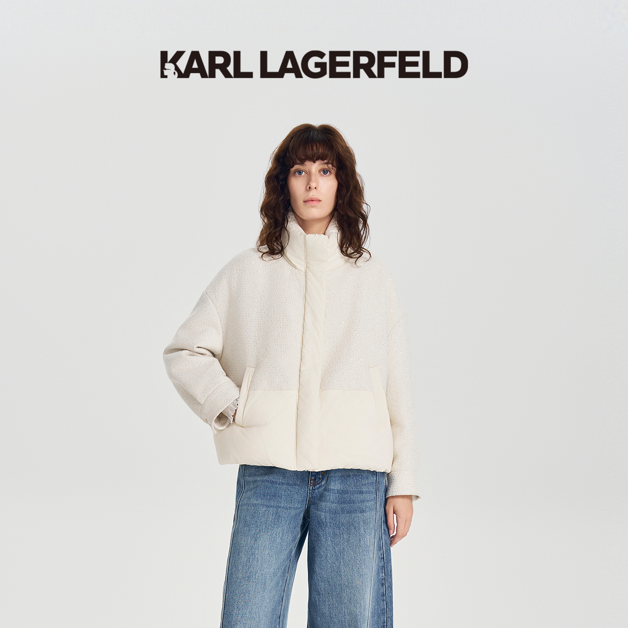 【达人专享】KARLLAGERFELD新款羽绒服短款M27E1539