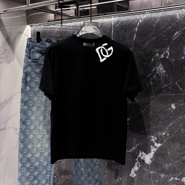 DG迪嘎雅男士夏季新款短袖简约大气时尚印花匹马棉第一名薄款T恤