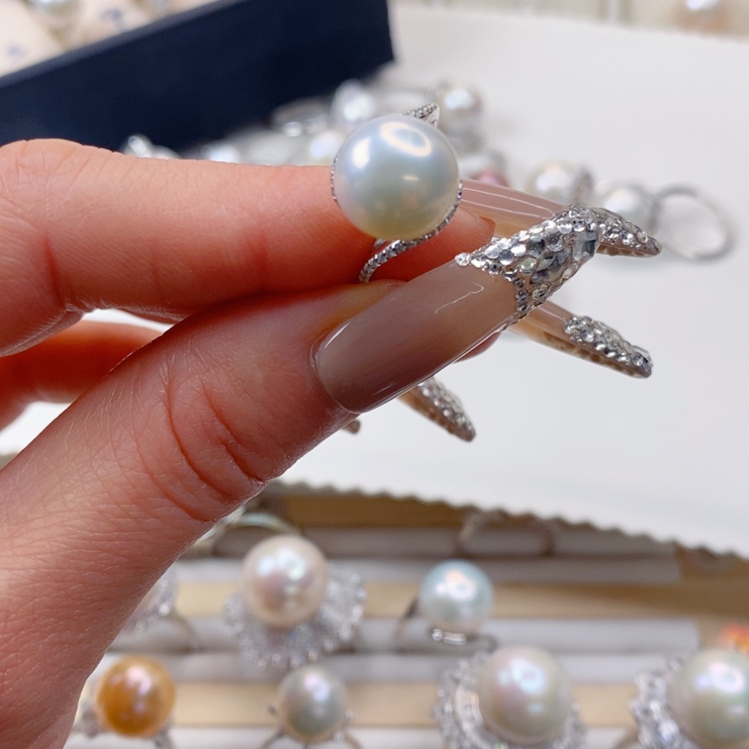 淡水珍珠戒指银S925镶嵌