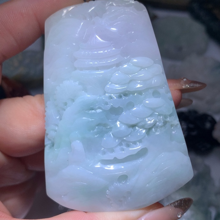 翡翠未镶嵌颈饰保真天然A货翡翠