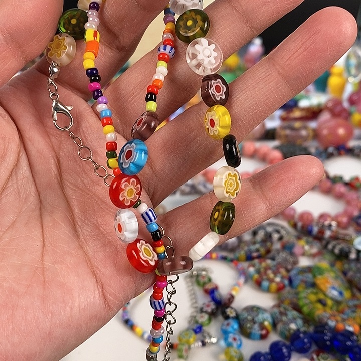 F***g成品琉璃琉璃花珠项链