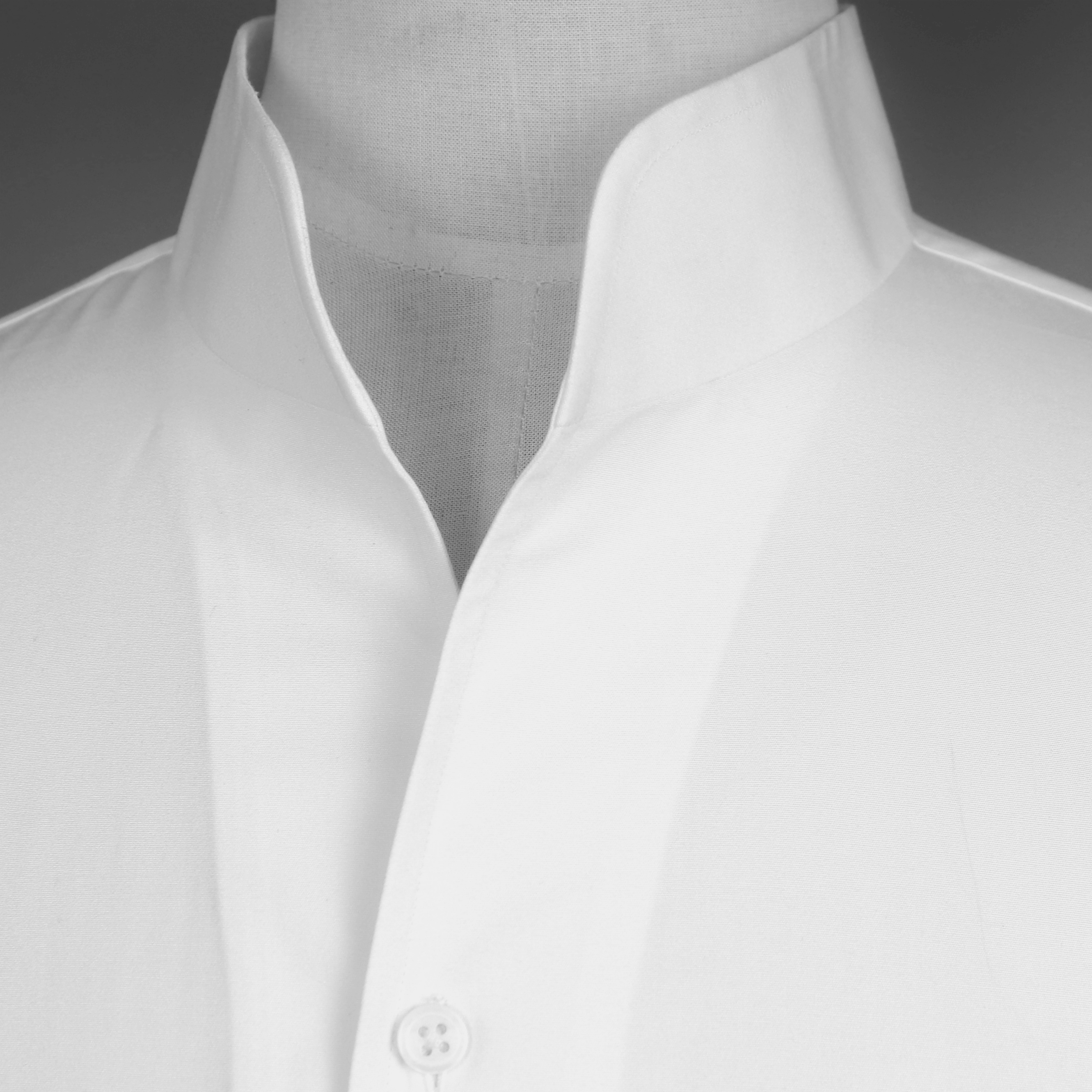 选料选款式定制夏季衬衣秋冬休闲百搭韩版长袖衬衫上衣立领白色