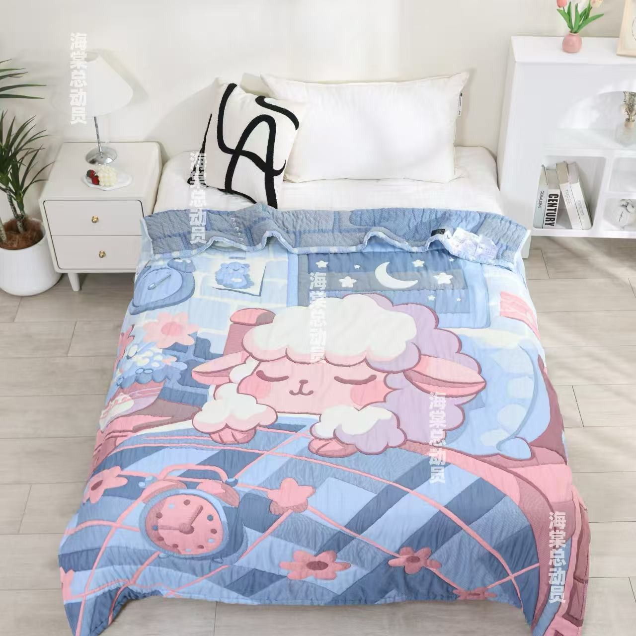 【晚安月亮】150*200cm 新疆棉A类 柔软亲肤卡通泡芙被