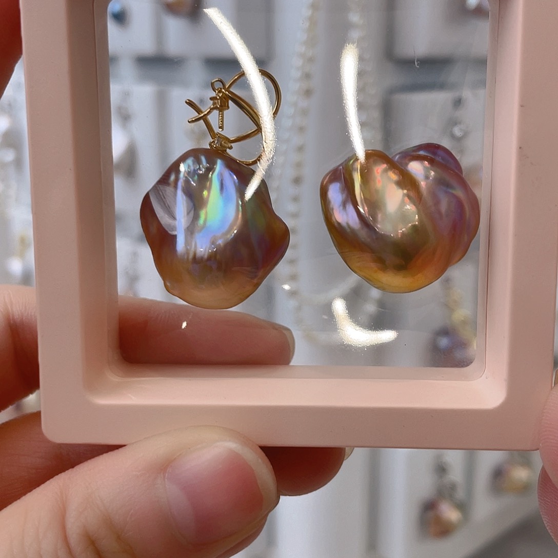 淡水珍珠颈饰银S925镀金镶嵌毛*弟