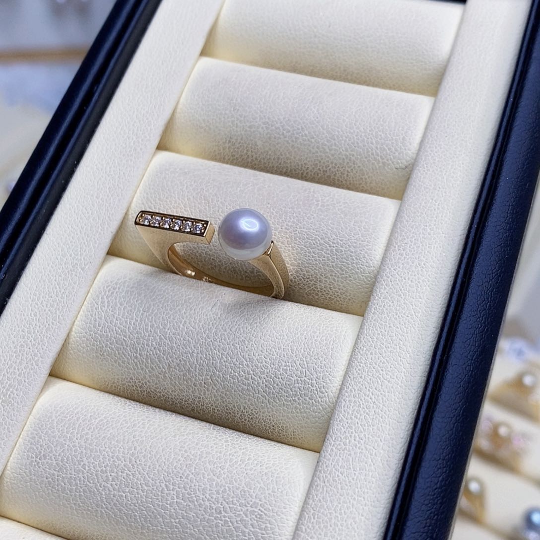 淡水珍珠戒指银S925镶嵌