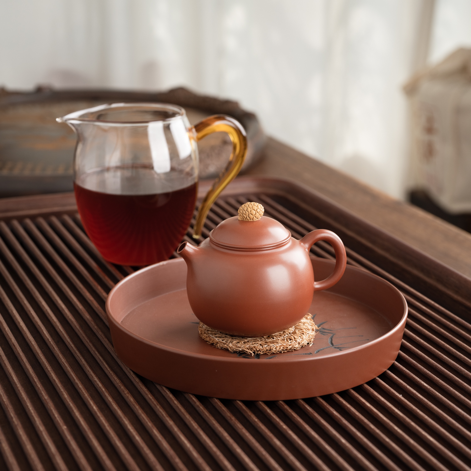 『容天松果壶』坭兴陶茶壶杨阳仿生精致小壶非遗茶具约120毫升