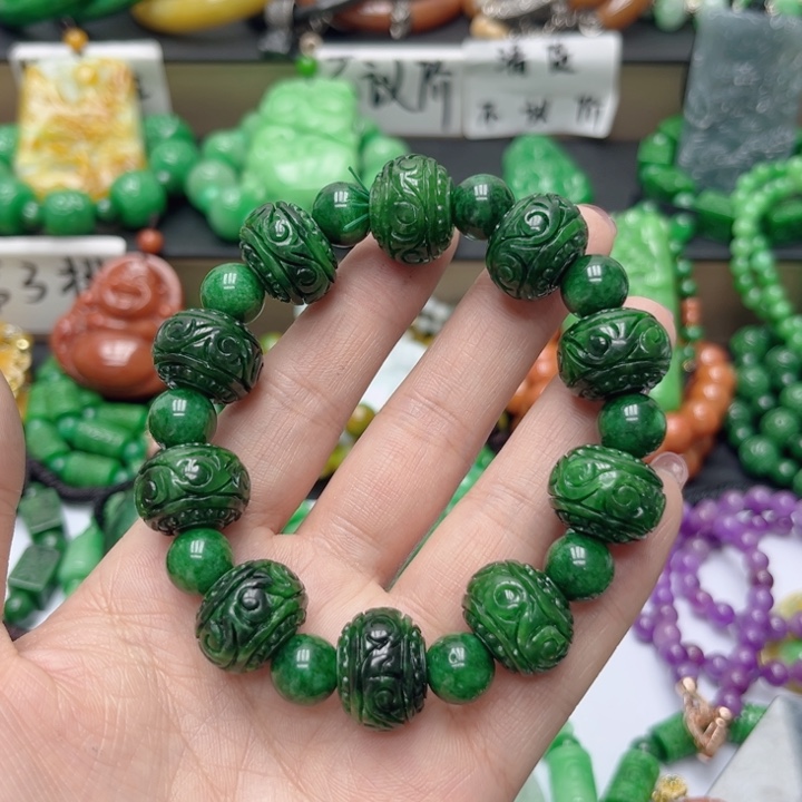 用***3翡翠未镶嵌手链手串23