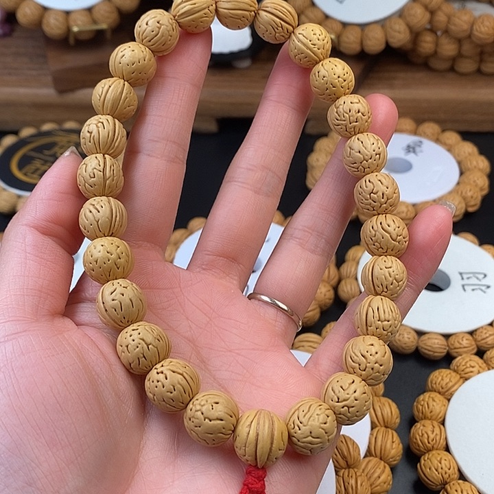 桃核手串奶油手持13 （尺寸误差0.5之间）